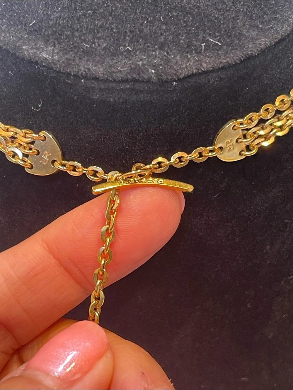 Rebecca Rose Gold Camellia Layered Pendant Necklace